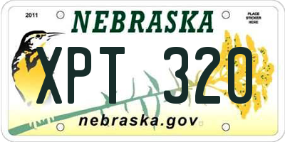 NE license plate XPT320