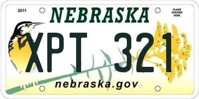 NE license plate XPT321