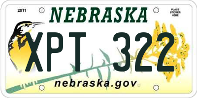 NE license plate XPT322