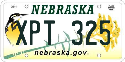 NE license plate XPT325