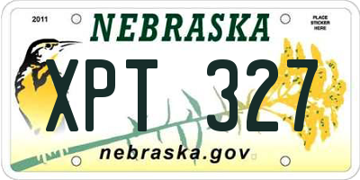 NE license plate XPT327