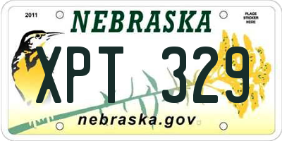 NE license plate XPT329