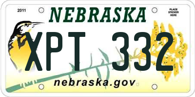 NE license plate XPT332
