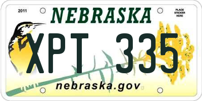NE license plate XPT335