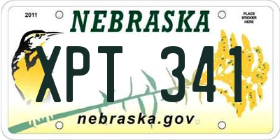 NE license plate XPT341