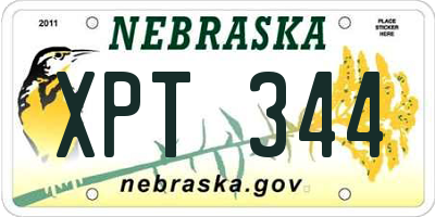 NE license plate XPT344