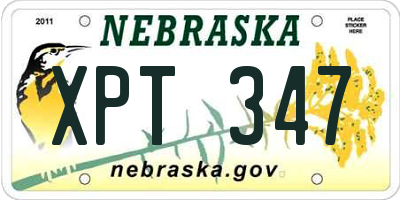 NE license plate XPT347