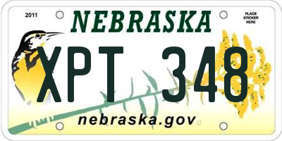 NE license plate XPT348