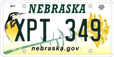 NE license plate XPT349
