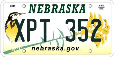 NE license plate XPT352
