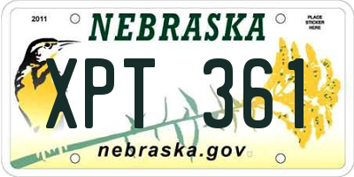 NE license plate XPT361