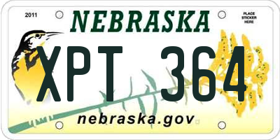 NE license plate XPT364