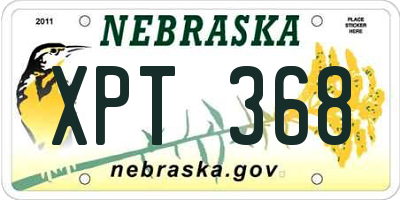 NE license plate XPT368