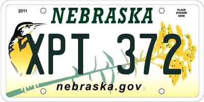 NE license plate XPT372
