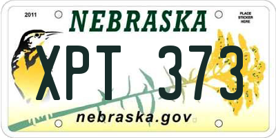 NE license plate XPT373