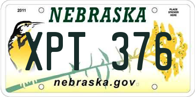 NE license plate XPT376