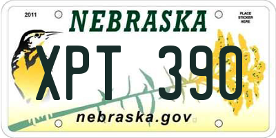 NE license plate XPT390