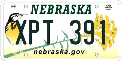 NE license plate XPT391