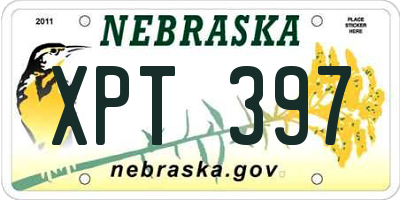 NE license plate XPT397