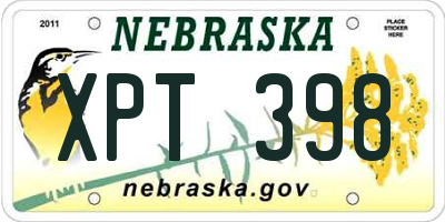NE license plate XPT398