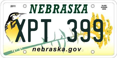 NE license plate XPT399