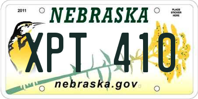 NE license plate XPT410