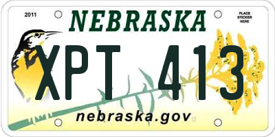 NE license plate XPT413