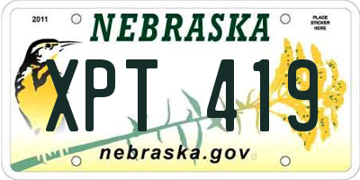 NE license plate XPT419