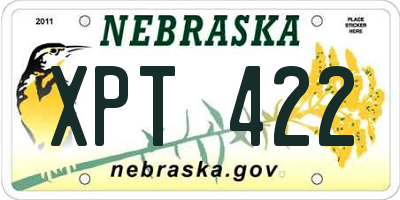 NE license plate XPT422