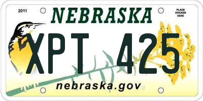 NE license plate XPT425