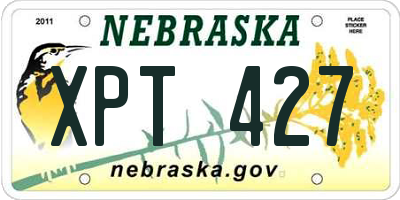 NE license plate XPT427