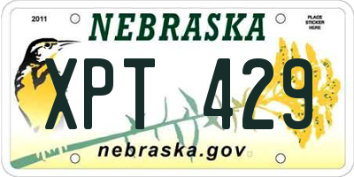 NE license plate XPT429