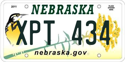 NE license plate XPT434