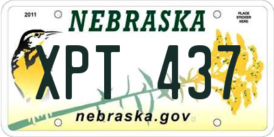 NE license plate XPT437