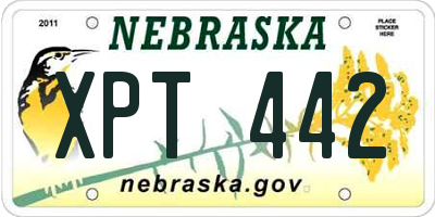 NE license plate XPT442