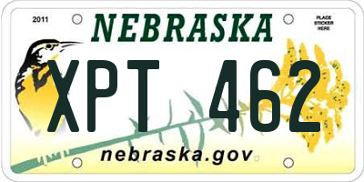 NE license plate XPT462