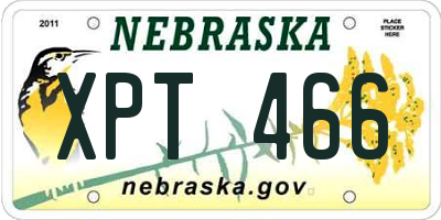 NE license plate XPT466