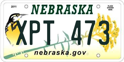 NE license plate XPT473