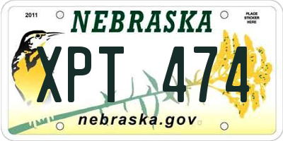 NE license plate XPT474