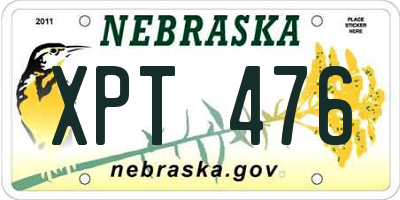 NE license plate XPT476