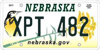 NE license plate XPT482