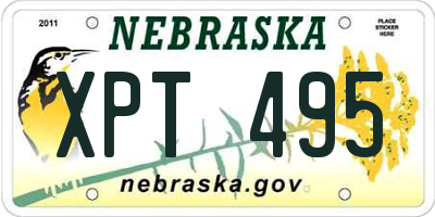 NE license plate XPT495