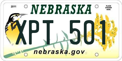 NE license plate XPT501