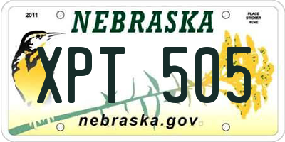 NE license plate XPT505