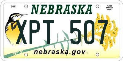 NE license plate XPT507