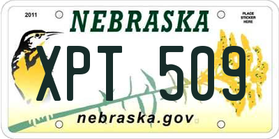 NE license plate XPT509