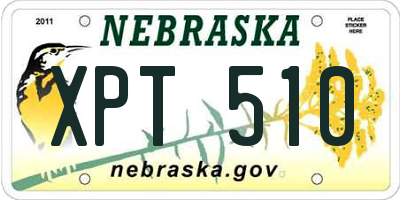 NE license plate XPT510