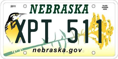 NE license plate XPT511