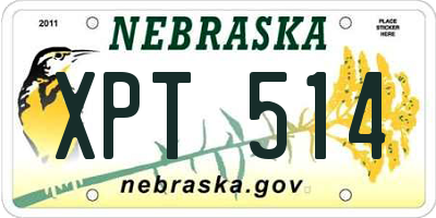 NE license plate XPT514