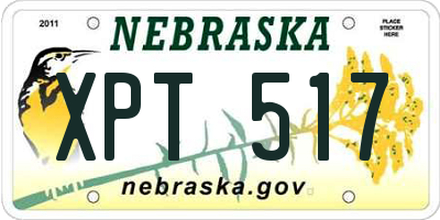 NE license plate XPT517
